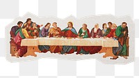 Leonardo da Vinci's png The Last Supper  sticker, transparent background, remixed by rawpixel