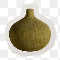 Onion vase png sticker, paper cut on transparent background