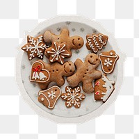 Christmas cookies png sticker, paper cut on transparent background