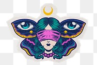 Mystic eyes png sticker, paper cut on transparent background