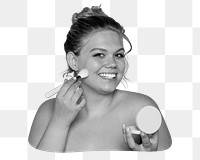 Beauty & makeup png b&w element, transparent background