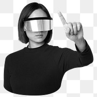 AR experience png b&w element, transparent background