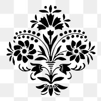 Folk art flower  png clipart illustration, transparent background. Free public domain CC0 image.