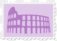 Colosseum Stamp png illustration, transparent background. Free public domain CC0 image.