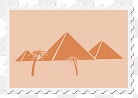  Pyramid of Giza Stamp png illustration, transparent background. Free public domain CC0 image.