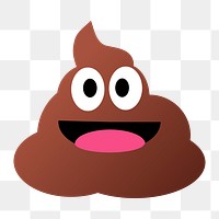 Poop character  png clipart illustration, transparent background. Free public domain CC0 image.