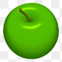 Green apple png illustration, transparent background. Free public domain CC0 image.