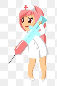 Nurse  png clipart illustration, transparent background. Free public domain CC0 image.