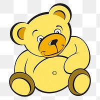 Yellow bear png illustration, transparent background. Free public domain CC0 image.