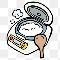 Rice cooker png illustration, transparent background. Free public domain CC0 image.