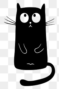 Black cat png illustration, transparent background. Free public domain CC0 image.