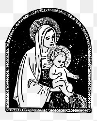 Madonna and Child png illustration, transparent background. Free public domain CC0 image.