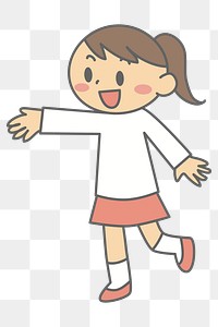 Girl png illustration, transparent background. Free public domain CC0 image.