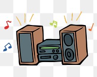 Stereo speaker set png illustration, transparent background. Free public domain CC0 image.