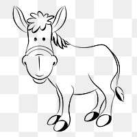 Donkey png illustration, transparent background. Free public domain CC0 image.