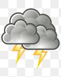 Thunder cloud png illustration, transparent background. Free public domain CC0 image.