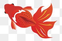Gold fish png illustration, transparent background. Free public domain CC0 image.
