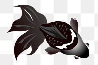 Black moor gold fish png illustration, transparent background. Free public domain CC0 image.