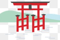 Torii Japanese gate png illustration, transparent background. Free public domain CC0 image.