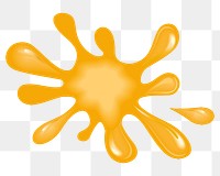 Yellow splash png illustration, transparent background. Free public domain CC0 image.