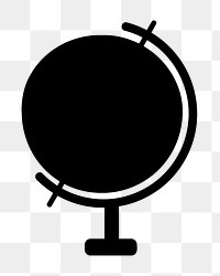 Silhouette Globe ball png illustration, transparent background. Free public domain CC0 image.