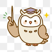 Owl teacher png illustration, transparent background. Free public domain CC0 image.