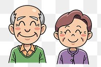 Old couple png sticker, transparent background. Free public domain CC0 image.