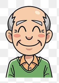 Grandfather png sticker, transparent background. Free public domain CC0 image.