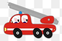 Fire truck  png clipart illustration, transparent background. Free public domain CC0 image.