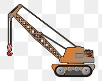 Mobile crane  png clipart illustration, transparent background. Free public domain CC0 image.