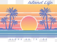 Island life  png clipart illustration, transparent background. Free public domain CC0 image.