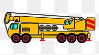 Truck crane  png clipart illustration, transparent background. Free public domain CC0 image.