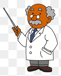 Professor png sticker, transparent background. Free public domain CC0 image.