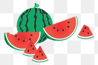 Watermelon fruit png sticker, transparent background. Free public domain CC0 image.