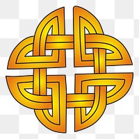 Gold Celtic knot  png clipart illustration, transparent background. Free public domain CC0 image.