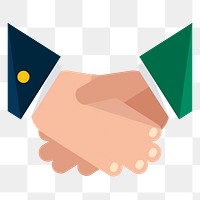 Business handshake png sticker, transparent background. Free public domain CC0 image.