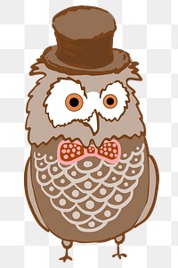 Smart owl png sticker, transparent background. Free public domain CC0 image.