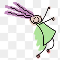 Stick woman png illustration, transparent background. Free public domain CC0 image.