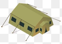 Military camp png sticker, transparent background. Free public domain CC0 image.