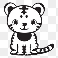 Tiger png sticker, transparent background. Free public domain CC0 image.