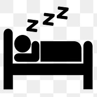 Sleeping symbol png sticker, transparent background. Free public domain CC0 image.