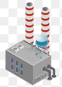 Factory  png clipart illustration, transparent background. Free public domain CC0 image.