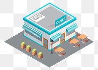 Diner  png clipart illustration, transparent background. Free public domain CC0 image.