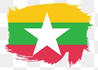 Myanmar flag  png clipart illustration, transparent background. Free public domain CC0 image.