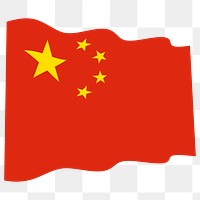 China flag png sticker, transparent background. Free public domain CC0 image.