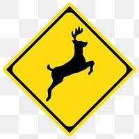 Beware deer png sticker, transparent background. Free public domain CC0 image.