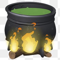 Potion cauldron png sticker, transparent background. Free public domain CC0 image.