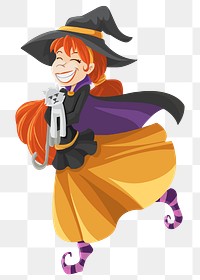 Witch png sticker, transparent background. Free public domain CC0 image.