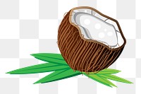 Coconut png sticker, transparent background. Free public domain CC0 image.