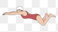 Swimmer png sticker, transparent background. Free public domain CC0 image.